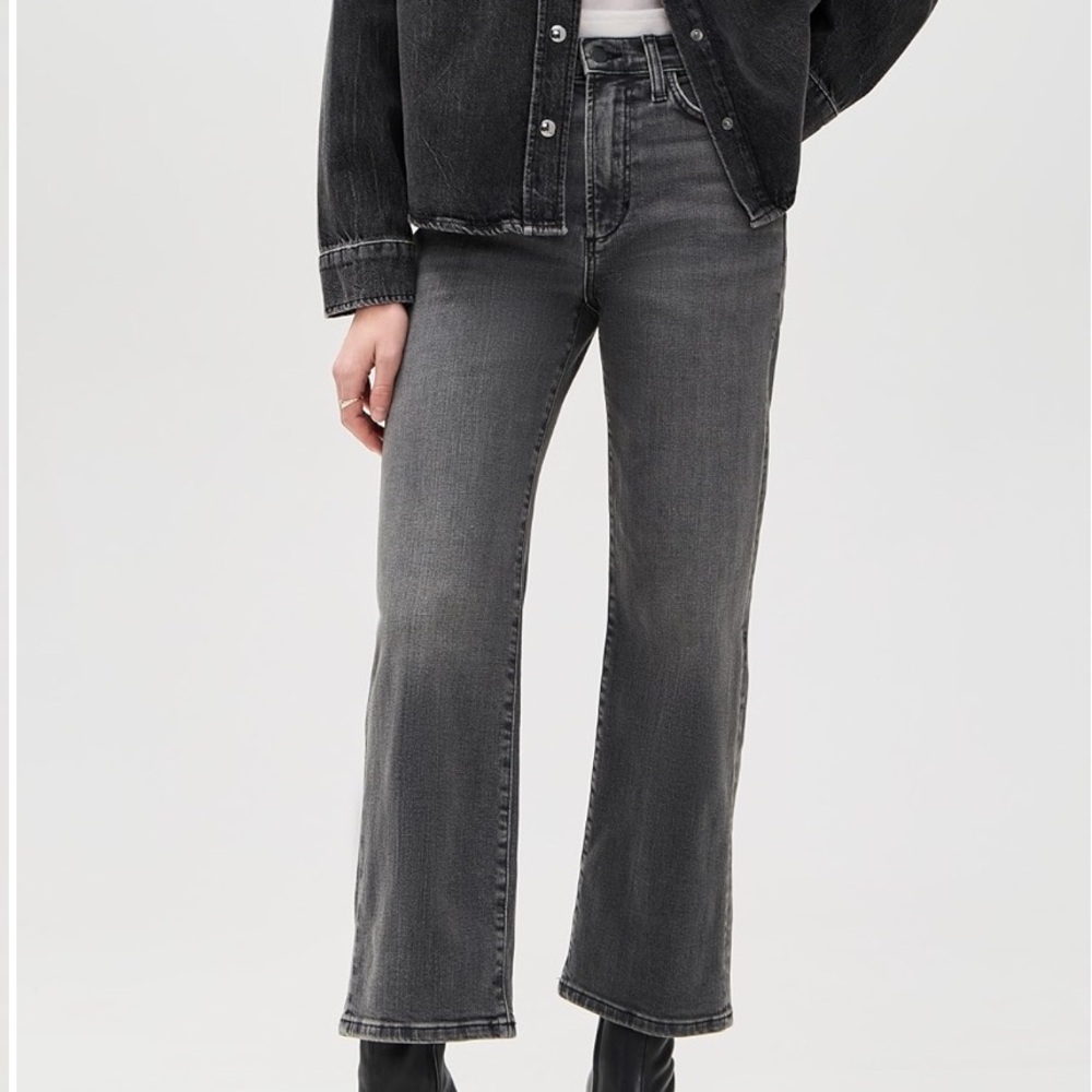 Joe’s Jeans Cropped Flare Black Faded Jeans